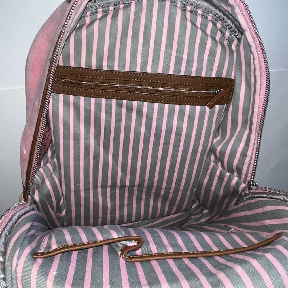 Vintage Rare Pink Juicy Couture Backpack Velour Purse Shoulder Bag y2k preloved - Picture 6 of 15